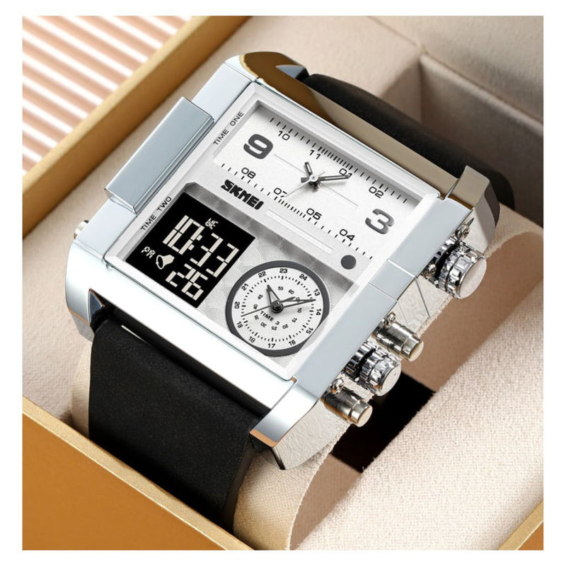 Reloj SKMEI Modelo 2020 Triple movimiento Caballero - Plateado