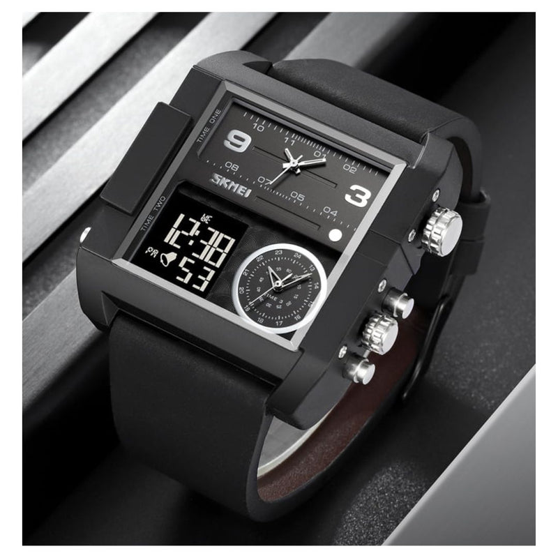 Reloj SKMEI Modelo 2020 Triple movimiento Caballero - Negro