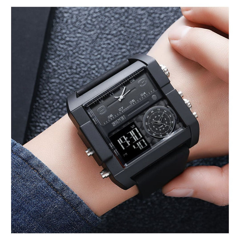 Reloj SKMEI Modelo 2020 Triple movimiento Caballero - Negro