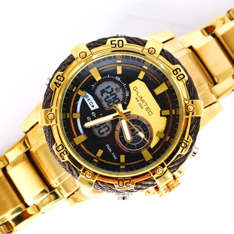 Reloj LIMITED GM09-4020 Elegante Acero Resistente - Dorado