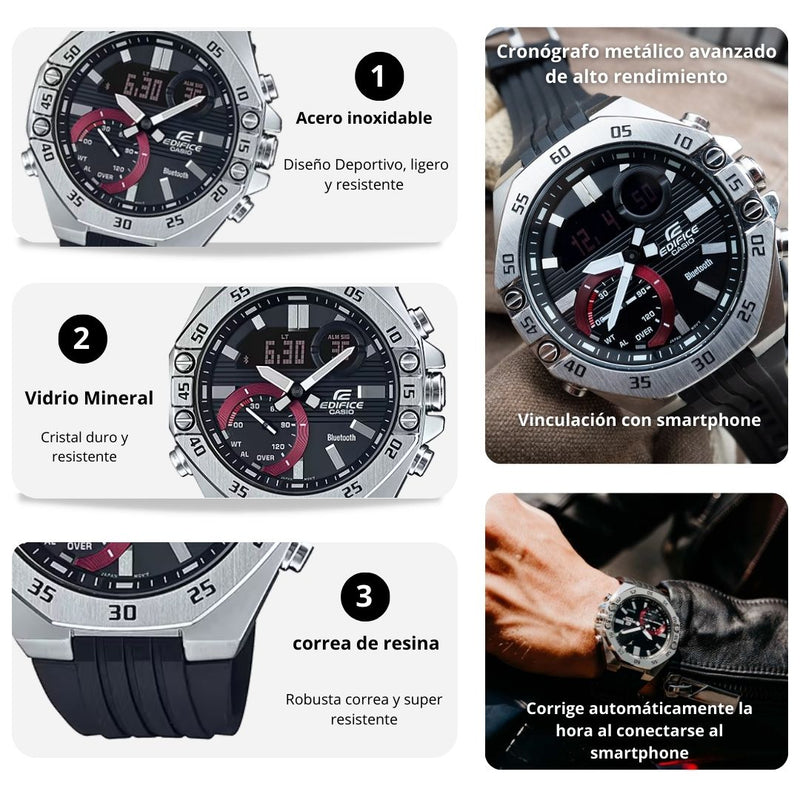 Reloj Casio Edifice ECB-10P-1A Diseño Deportivo