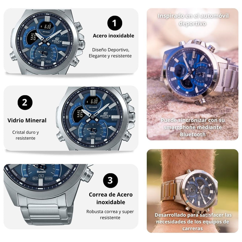 Reloj Casio Edifice ECB-30D-2A Diseño Elegante