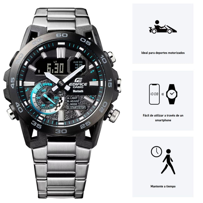 Reloj Casio Edifice ECB-40DB-1A Diseño Deportivo