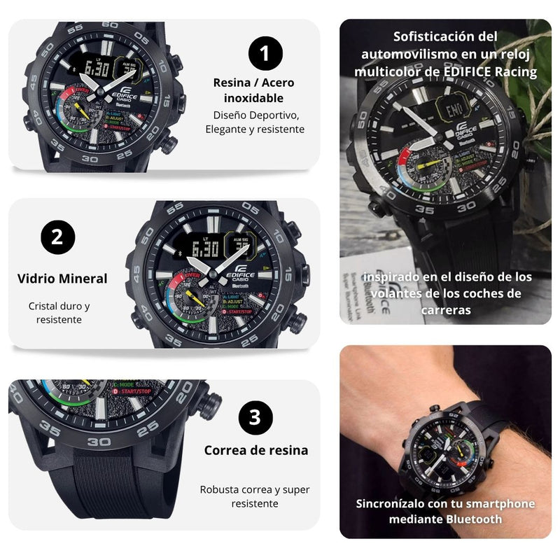 Reloj Casio Edifice ECB-40MP-1A Diseño Deportivo