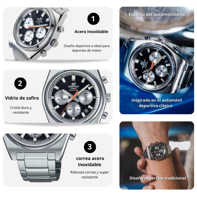 Reloj Casio EDIFICE EFB-730D-1A Diseño Deportivo