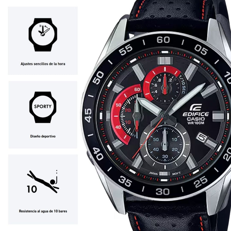 Reloj Casio Edifice EFV-550L-1A Diseño Deportivo