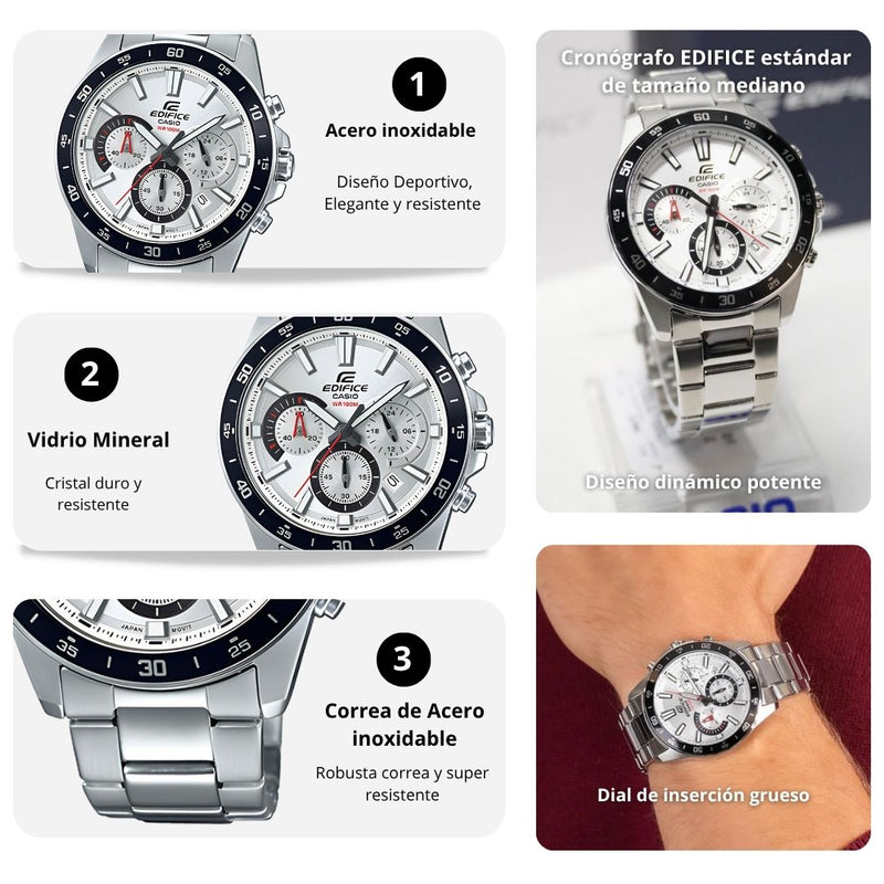 Reloj Casio Edifice EFV-570D-7A Diseño Deportivo