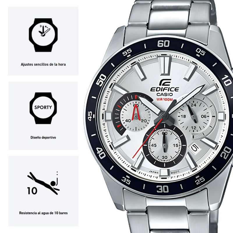 Reloj Casio Edifice EFV-570D-7A Diseño Deportivo