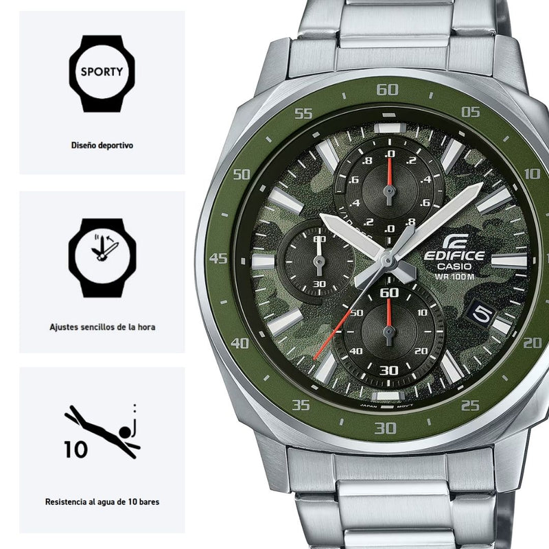 Reloj Casio EDIFICE EFV-600D-3C Diseño Deportivo
