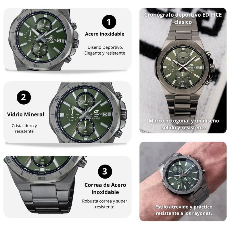 Reloj Casio EDIFICE EFV-640DC-3A Diseño Deportivo