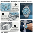 Reloj Casio Edifice EFV-650D-2B Diseño Elegante
