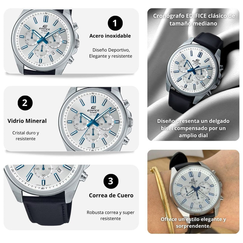 Reloj Casio Edifice EFV-650L-7A Diseño Deportivo