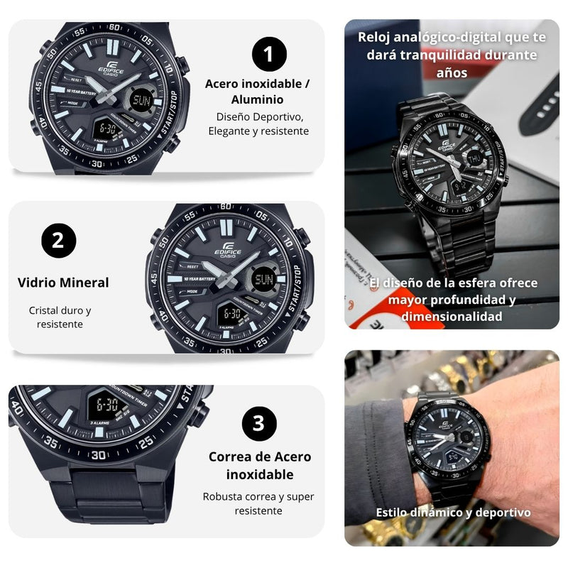 Reloj Casio Edifice EFV-C110DC-1A Diseño Deportivo