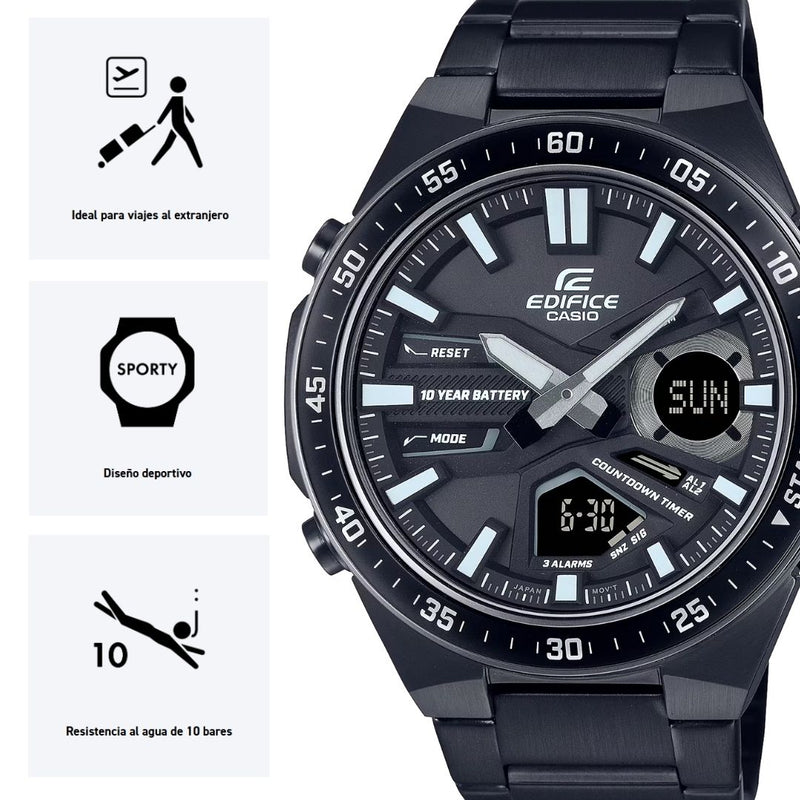 Reloj Casio Edifice EFV-C110DC-1A Diseño Deportivo
