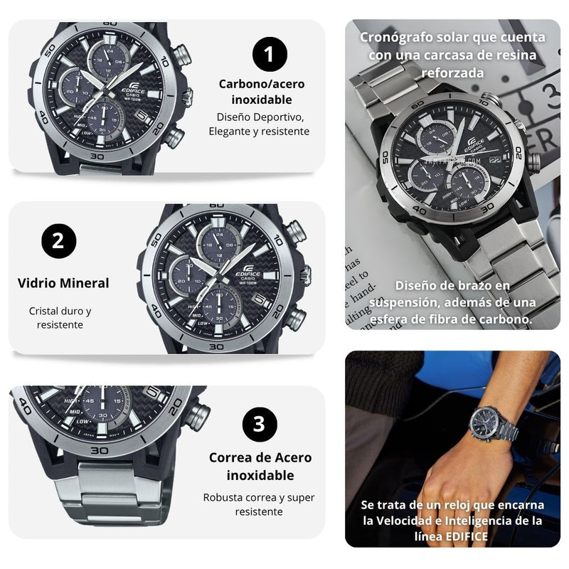 Reloj Casio Edifice EQS-960D-1A Diseño Deportivo