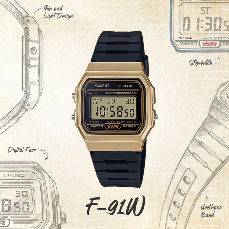 Reloj Casio F-91WM-9A Diseño Clásico