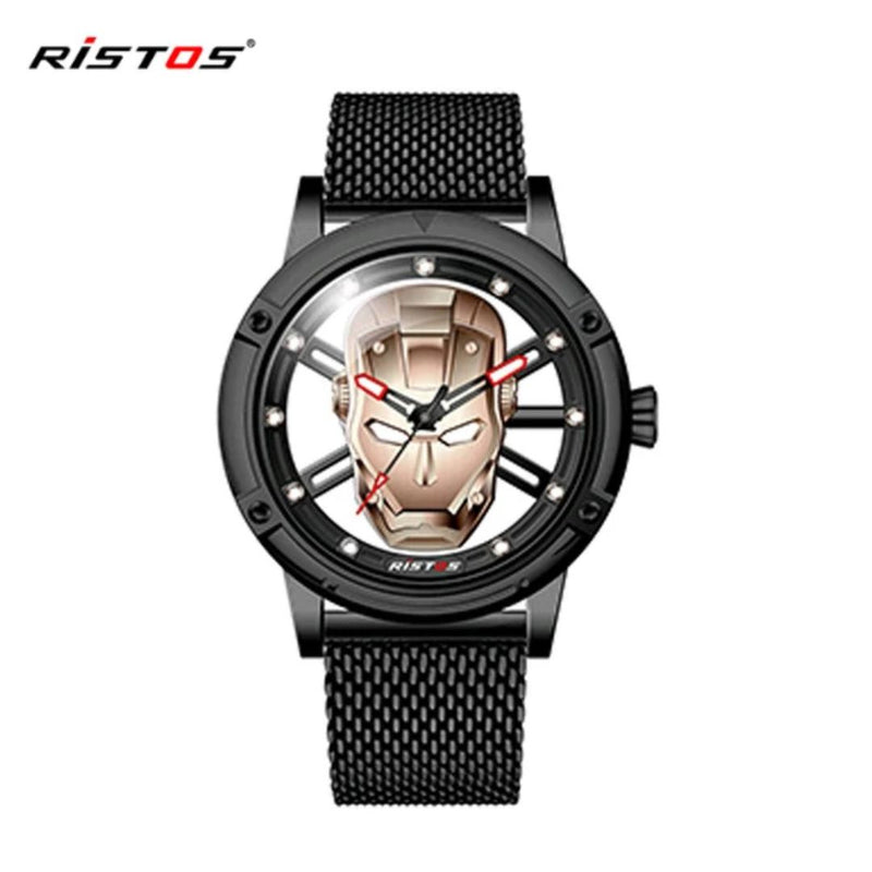 Reloj RISTOS 9445G Iron Man En Malla Negro