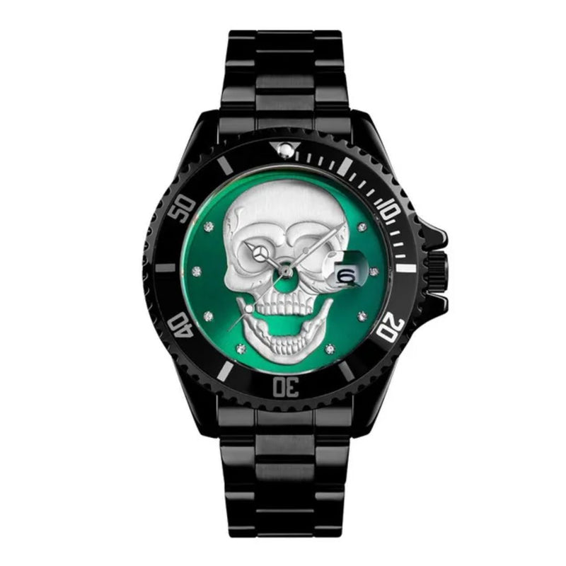 Reloj SKMEI Para Caballero Modelo 9195 Diseño Calabera Verde