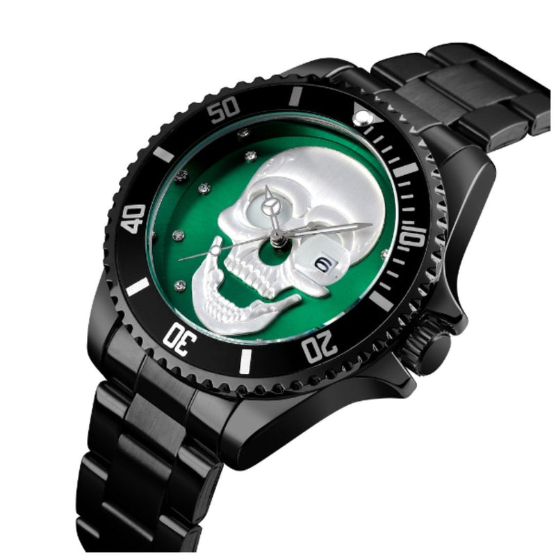 Reloj SKMEI Para Caballero Modelo 9195 Diseño Calabera Verde