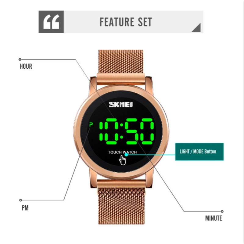 Reloj SKMEI Modelo 1668 Plateado Unisex Original y Deportivo