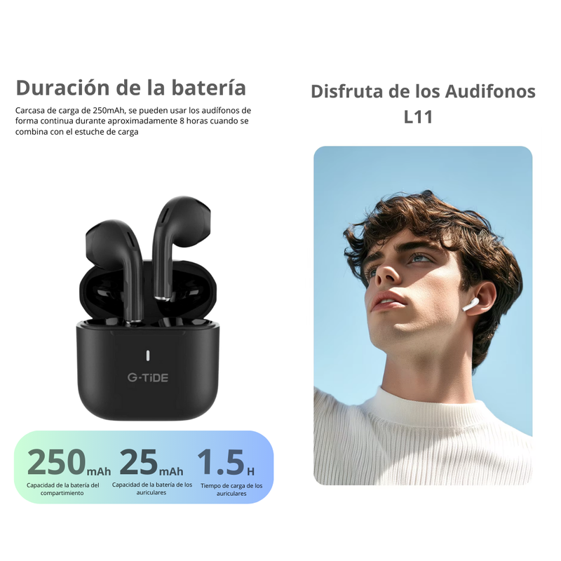 Audífonos Inalambricos G-Tide L11 – Negro