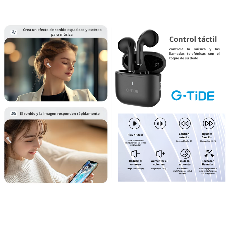 Audífonos Inalambricos G-Tide L11 – Negro