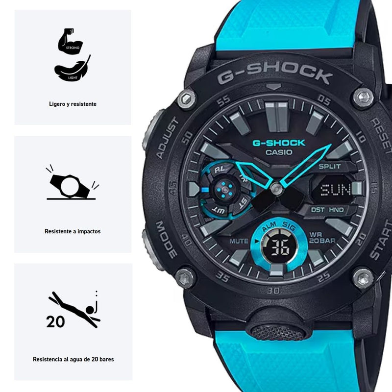 Reloj Casio G-SHOCK GA-2000-1A2 Diseño Deportivo
