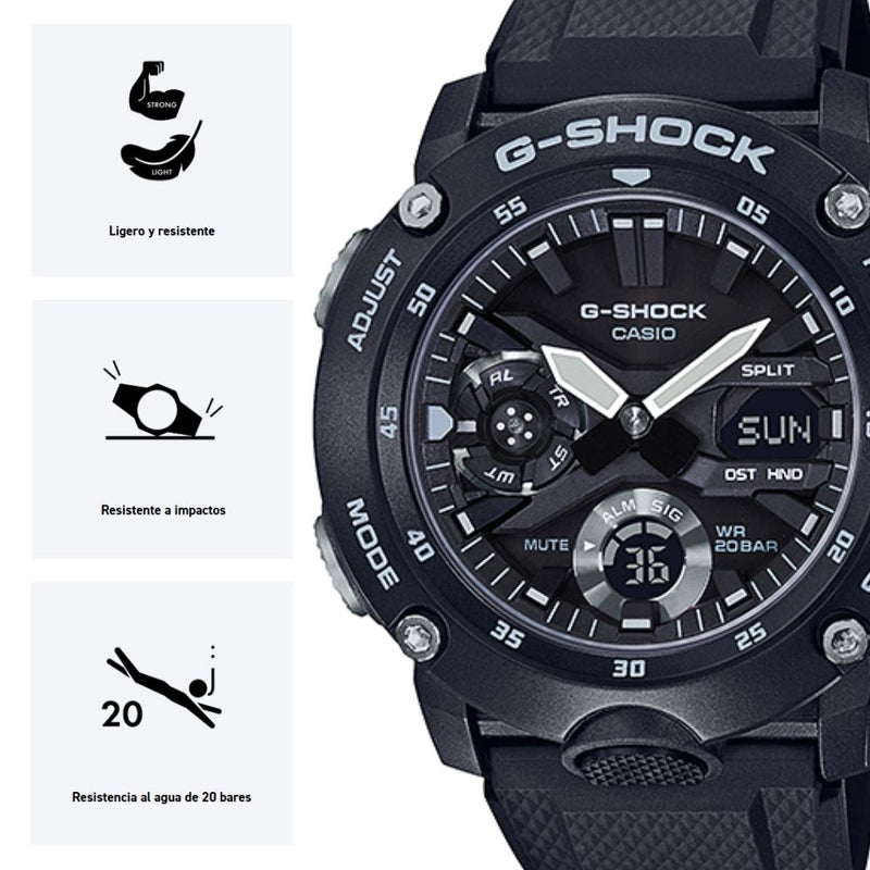 Reloj Casio G-SHOCK GA-2000S-1A Diseño Deportivo
