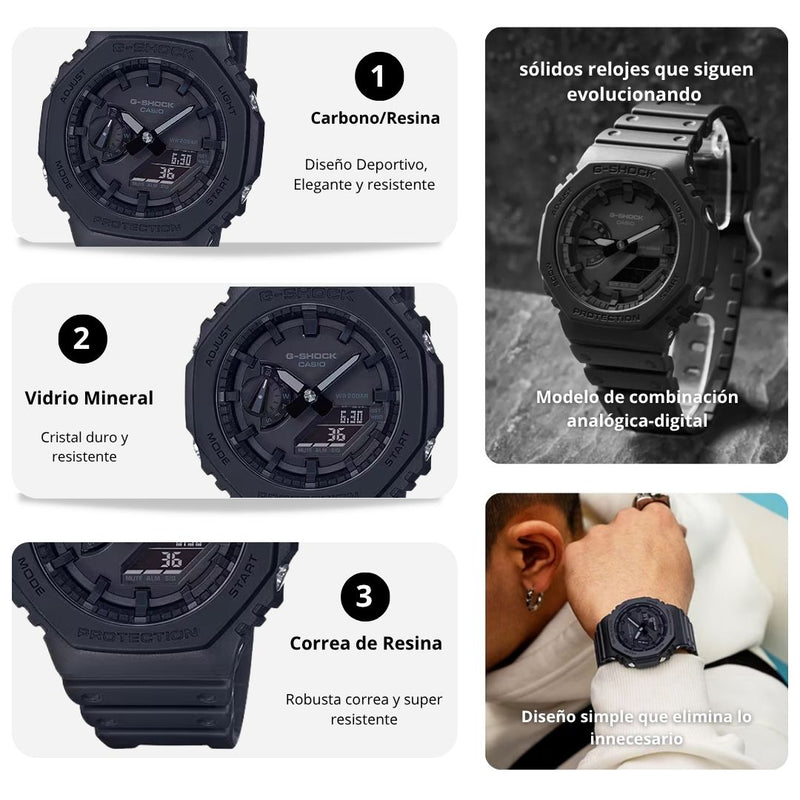 Reloj Casio G-SHOCK GA-2100-1A1 Diseño Deportivo