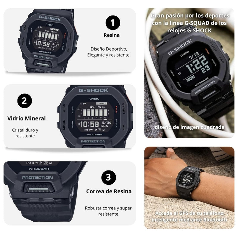 Reloj Casio G-SHOCK GBD-200-1D Diseño Deportivo