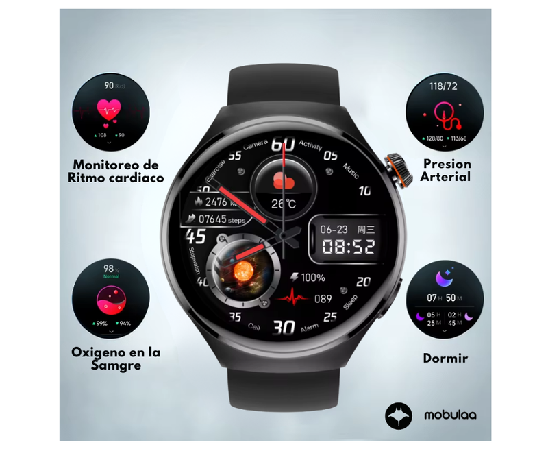 Reloj Inteligente Mobulaa H18 Plus Pantalla Grande - Plateado