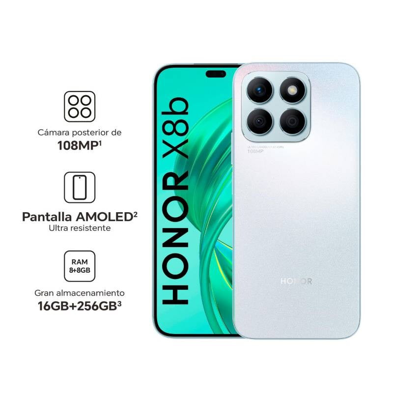 Celular HONOR X8B 512GB/8GB RAM Plata