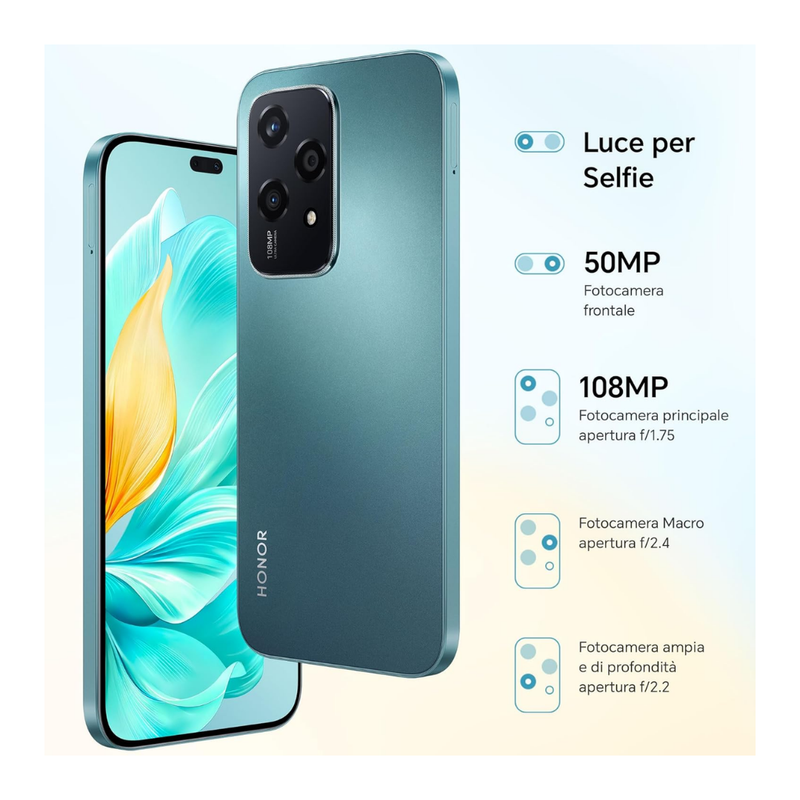 Celular HONOR 200 Lite 256GB 5G - Azul Aquamarino