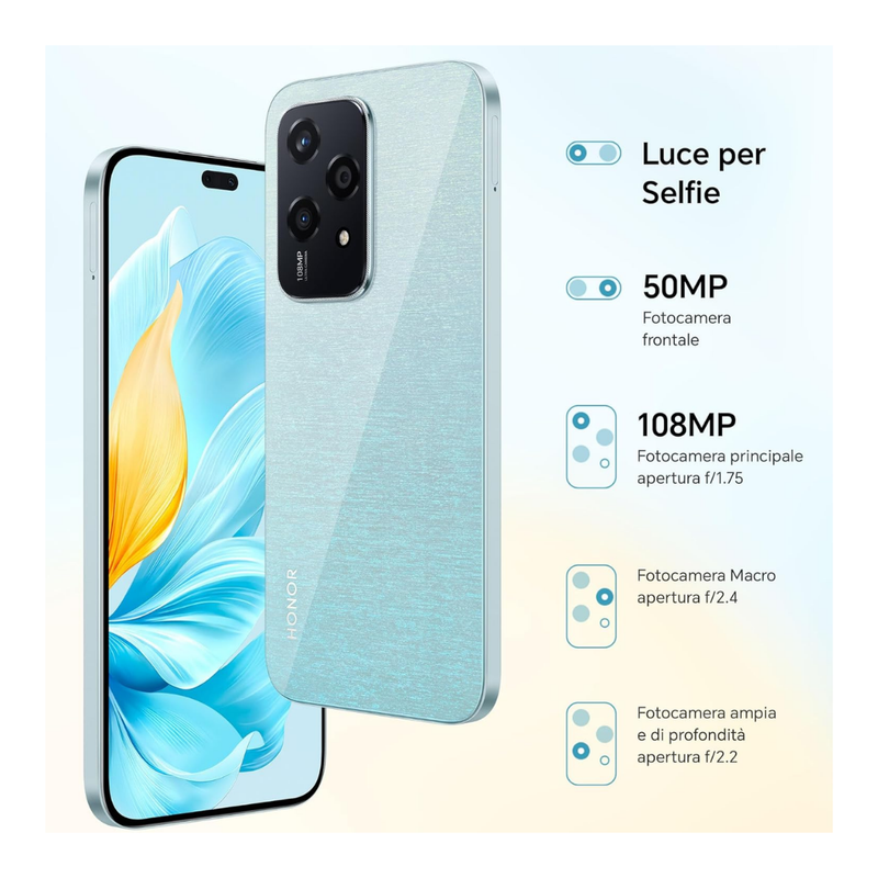 Celular HONOR 200 Lite 256GB 5G - Azul estelar