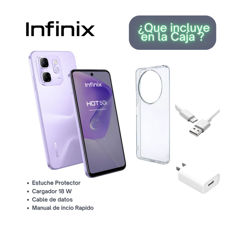 Celular Infinix Hot 50i 256GB/8GB RAM - Purpura