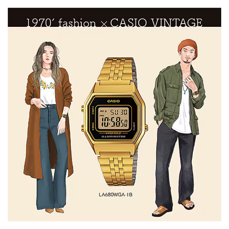 Reloj Casio Modelo LA680WGA-1B Diseño clásico