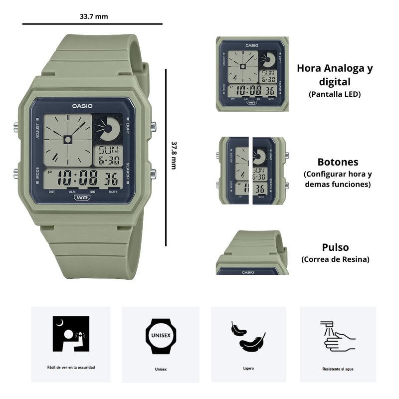 Reloj Casio Modelo LF-20W-3A Diseño Deportivo