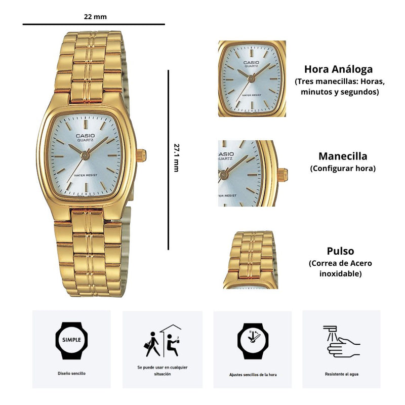 Reloj Casio LTP-1169N-7A Diseño Elegante