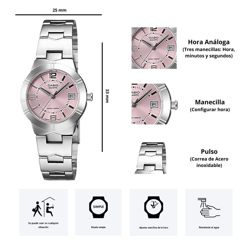 Reloj Casio Modelo LTP-1241D-4A Diseño Elegante