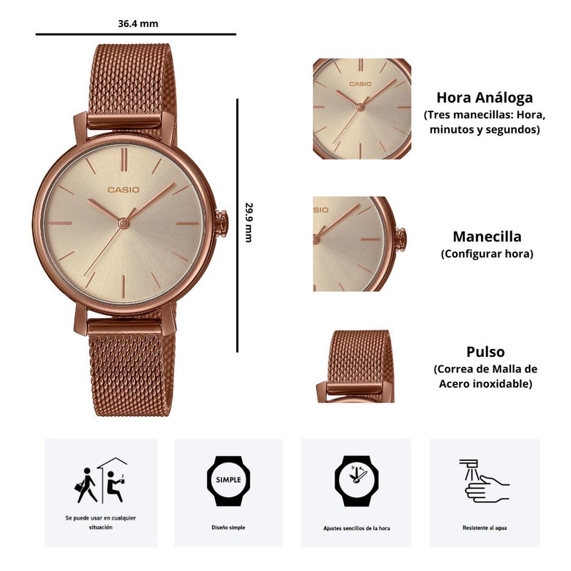 Reloj Casio LTP-2024VMR-9C Diseño Elegante