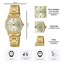 Reloj Casio Dama Modelo LTP-V002G-9B3 Diseño Elegante