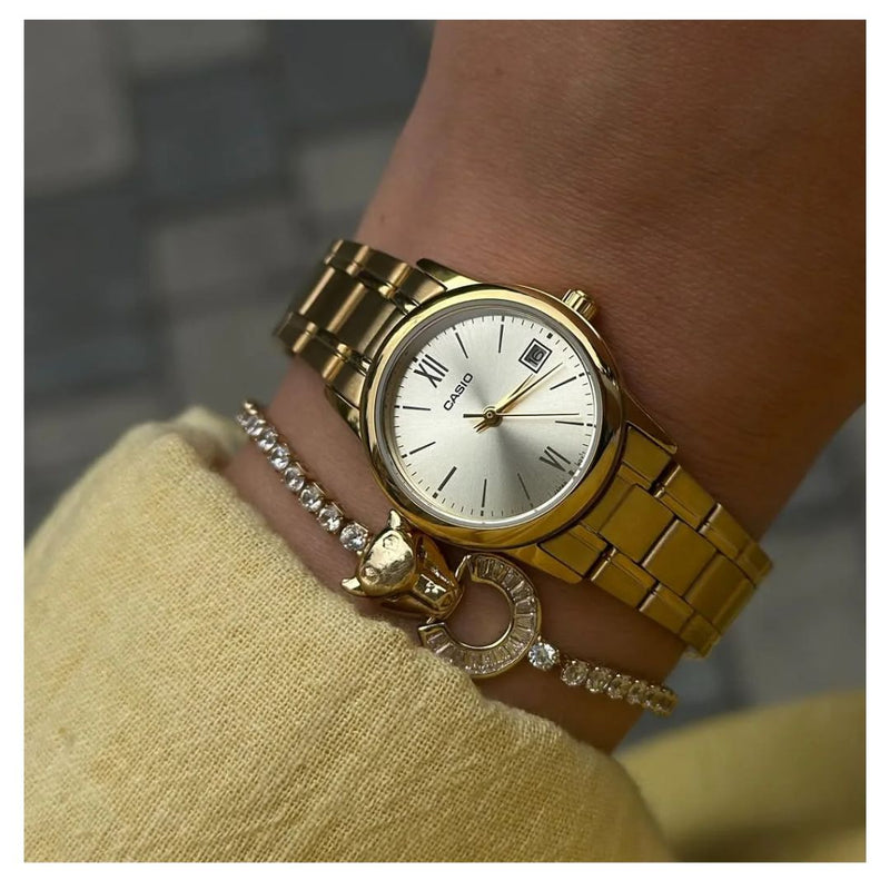 Reloj Casio Dama Modelo LTP-V002G-9B3 Diseño Elegante