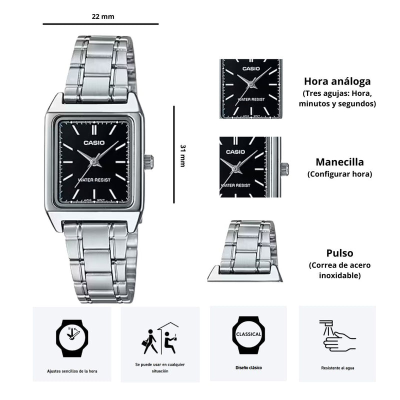 Reloj Casio Modelo LTP-V007D-1E Diseño Elegante