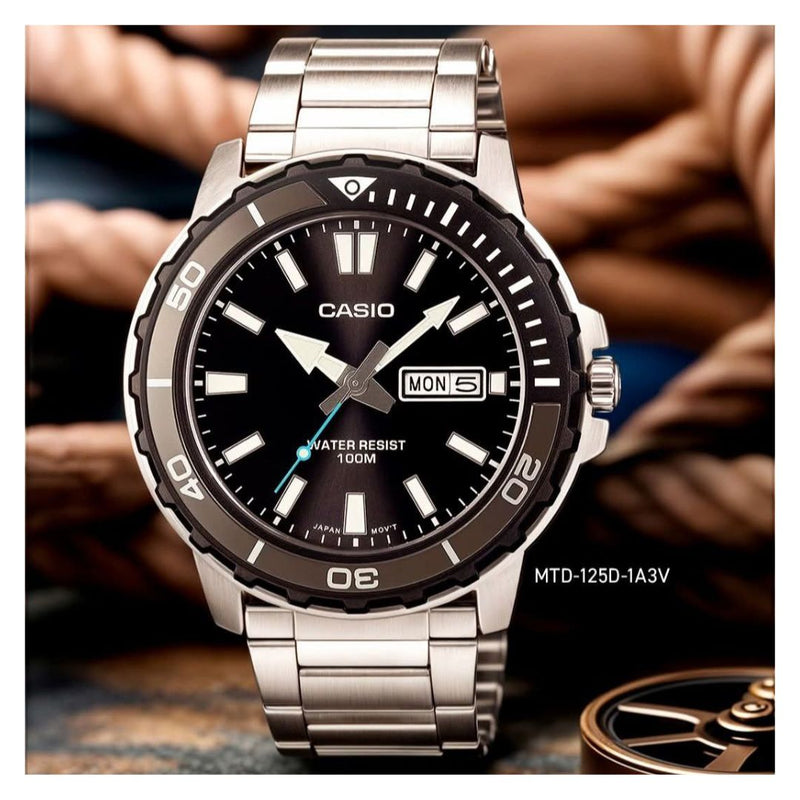 Reloj Casio Modelo MTD-125D-1A3 Diseño deportivo