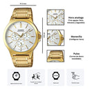 Reloj Casio MTP-V300G-7A Diseño Sencillo