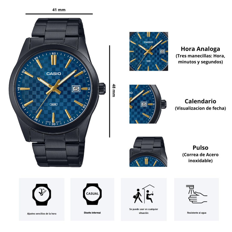 Reloj Casio Modelo MTP-VD03B-2A Diseño Elegante