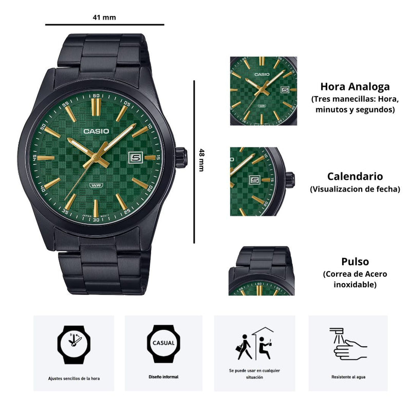 Reloj Casio Modelo MTP-VD03B-3A Diseño Elegante