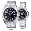 Reloj Casio En Pareja Modelo 1308D-1B Diseño Elegante