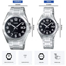 Reloj Casio En Pareja Modelo 1308D-1B Diseño Elegante