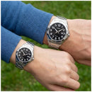 Reloj Casio En Pareja Modelo 1308D-1B Diseño Elegante
